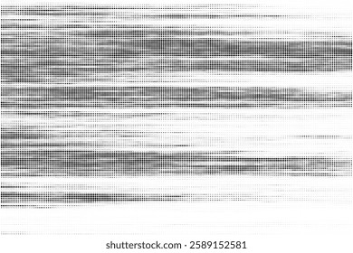 Black and white abstract background with wavy dotted pattern. Halftone effect. Vector illustration.