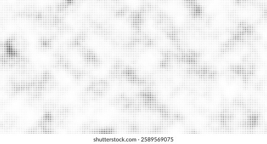 Black and white abstract background with wavy dotted pattern. Halftone effect. Vector illustration.