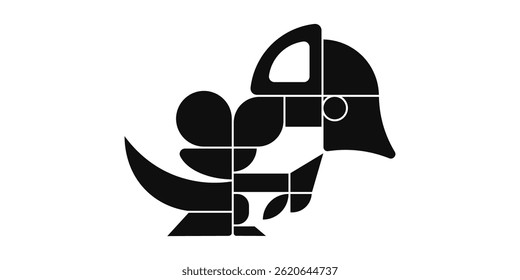 Black and white abstract bird