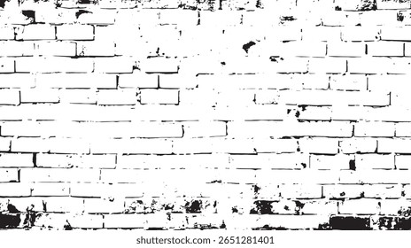 Una pared de ladrillo abstracto en blanco y negro con textura afligida y Imagen de estilo de diseño de patrón irregular