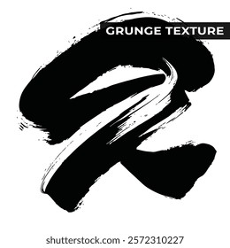 Black and White Abstract Brushstroke Grunge Texture background Vector