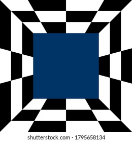 tablero de ajedrez abstracto en blanco y negro en cuadrado para el fondo.