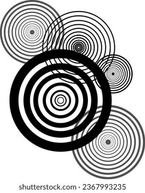 Black and white abstract circles 