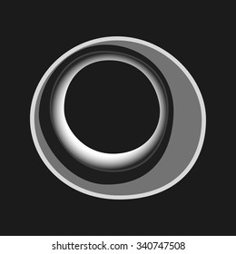 Black white abstract circles for cover vector.