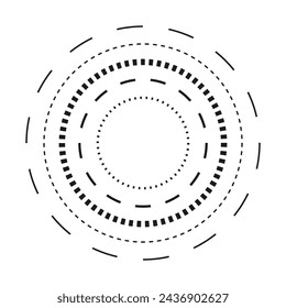 Black and White Abstract Circular Geometric Pattern. EPS 10.