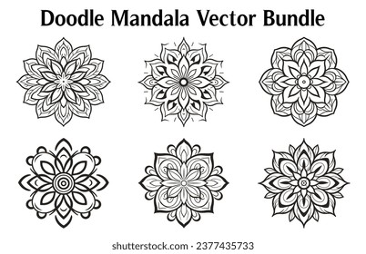 Black and white abstract circular pattern mandala, Mandala Line Drawing Design, Ornamental Mandala with floral patterns, Ornamental luxury mandala pattern