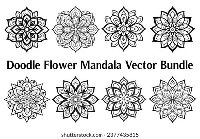 Black and white abstract circular pattern mandala, Mandala Line Drawing Design, Ornamental Mandala with floral patterns, Ornamental luxury mandala pattern