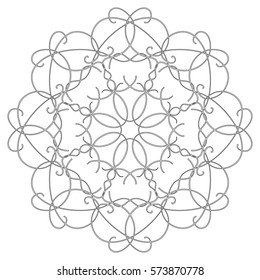 Black and white abstract circular pattern mandala.