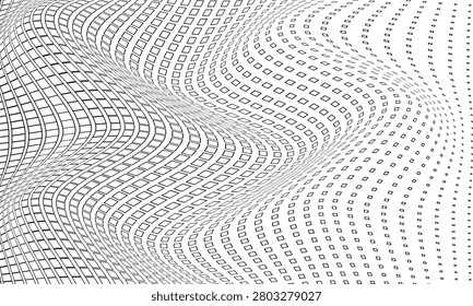 Black and White Abstract Circular Wave Tunnel Background with Geometric Lines, Spiral Ripples, Metal Texture and Modern Technology Illustration Design, Vector 3D Architecture Decoration Water Pattern