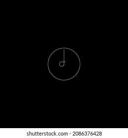 Black and white abstract clock icon