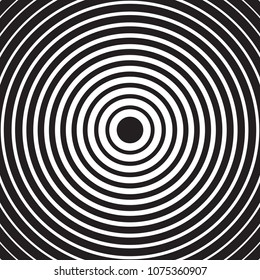 Black and white abstract concentric circles texture, background pattern. EPS