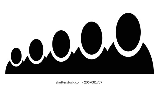 A black and white abstract crown or standing in lene over a white background
