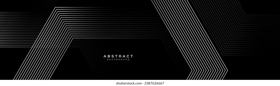 Black and White abstract curve line hexagon background. Modern business banner. Landing Page, Template, and Websites. Vector illustration