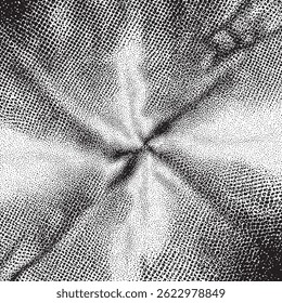 Black and white abstract design composed of intricate halftone pattern creating an optical effect, suitable for backgrounds, artistic compositions, or modern graphic elements.
