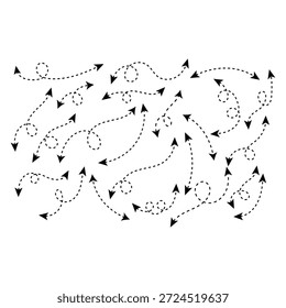 Um design abstrato preto e branco com setas e caminhos circulares