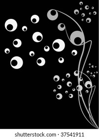 black and white abstract design, vector