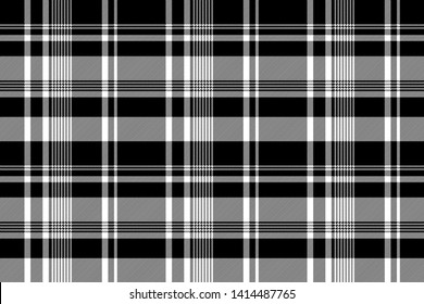 Black white abstract diagonal fabric texture seamless. Vector illustration.