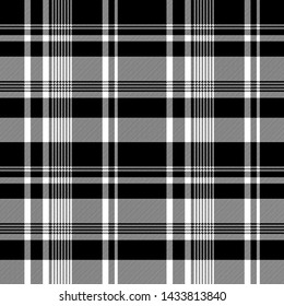 Black white abstract diagonal fabric texture seamless. Vector illustration.