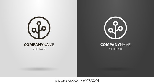 Black and white abstract digital logo
