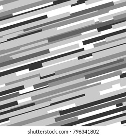 Black and white abstract dynamic striped seamless pattern, vector