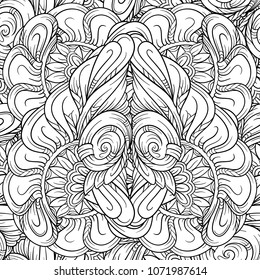 Black and white abstract ethnic seamless pattern.