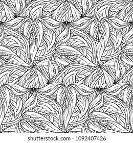 Black and white abstract ethnic seamless pattern.