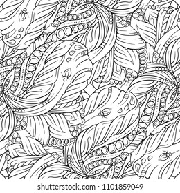 Black and white abstract ethnic seamless pattern.