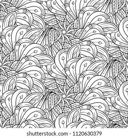 Black and white abstract ethnic seamless pattern.