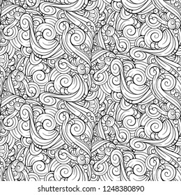 Black and white abstract ethnic seamless pattern.