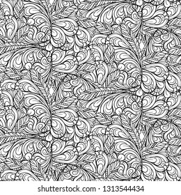 Black and white abstract ethnic seamless pattern.