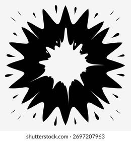 Vetor gráfico de explosão abstrata preto e branco