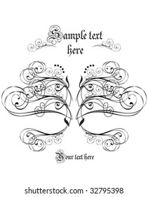 black and white abstract floral background with place for your text