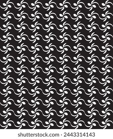Black and White Abstract Floral Seamless Pattern