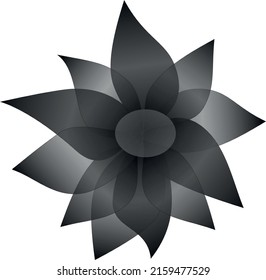 Flor abstracta en blanco y negro. El archivo vectorial es útil para los diseños.