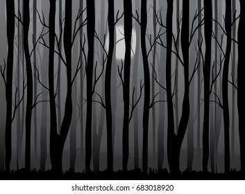black and white abstract forest vector illustration
monochrome, minimalism, nature