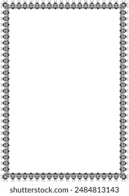 Black and white abstract frame on paper for edging. diploma design