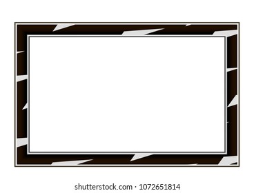 black and white abstract frame for photo, vector