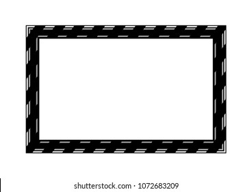 black and white abstract frame for photo, vector