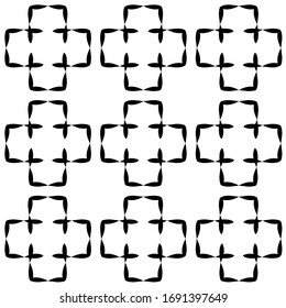 Black and white abstract geometric background. Vector simple silhouette illustration. Design textile, wallpaper, wrapping paper, fabric, print.