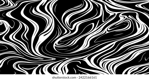 Black and white Abstract Geometric Background, liquid wave design