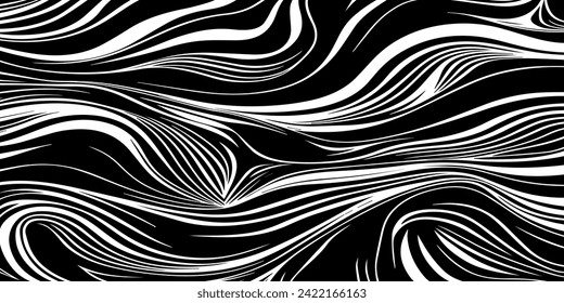 Black and white Abstract Geometric Background, liquid wave design
