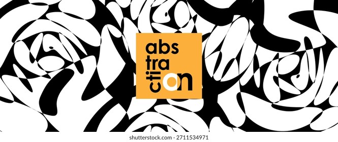 Black and white abstract geometric horizontal vector design for wallpapers, covers, posters, banners, wall decoration.