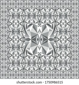 Patrón geométrico abstracto de polos bajos en blanco y negro. Antecedentes vectores 3d fondos de arte de papel. Fondo abstracto blanco y negro