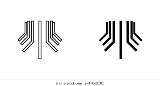 Black and white abstract geometric number eighteen symbol