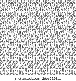 Padrão geométrico abstrato preto e branco com linhas de intercalação