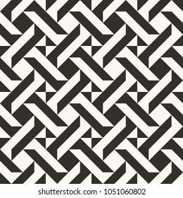 Black and white abstract geometric quilt pattern. High contrast geometric background with triangles. Simple colors - easy to recolor. Minimal background. Vector illustration.