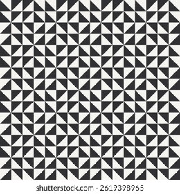 Black and white abstract geometric quilt pattern, vector background