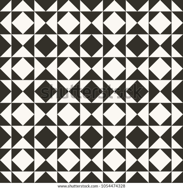 Black White Abstract Geometric Quilt Pattern Royalty Free Stock