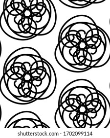 Black and white abstract geometric seamless pattern. The ornament can be used for the manufacture of fabrics, wrapping paper, as an element in design and more.