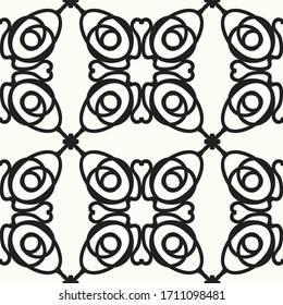 Black and white abstract geometric seamless pattern. The ornament can be used for the manufacture of fabrics, wrapping paper, as an element in design and more.